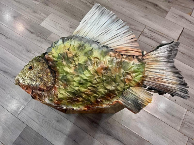 Carp Tribute - Bespoke handcrafted carp.  uniquely designed for that loved one in your life who is passionate about fishing.

Made from fresh flowers and foliage, this has been excellently handcrafted to create texture and colour that brings this carp to life.

All our bespoke work requires 1 week's notice.
